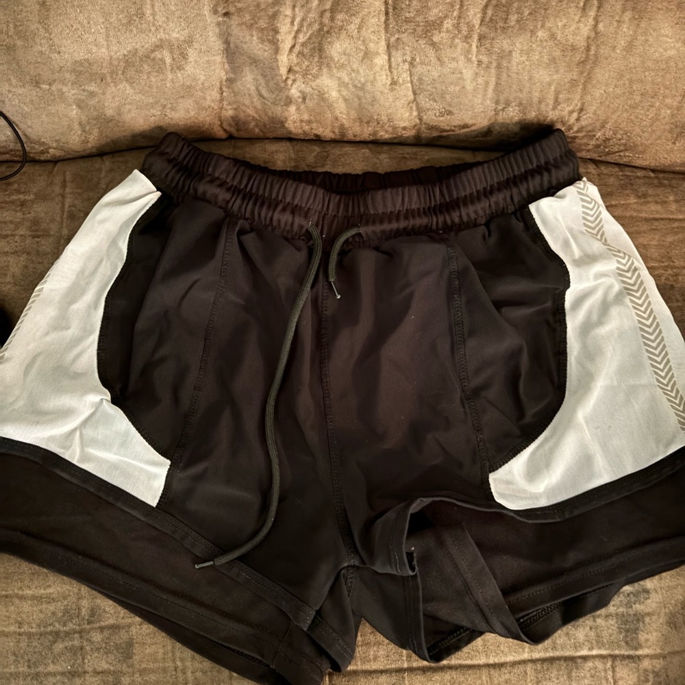 Black and White Athletic Shorts